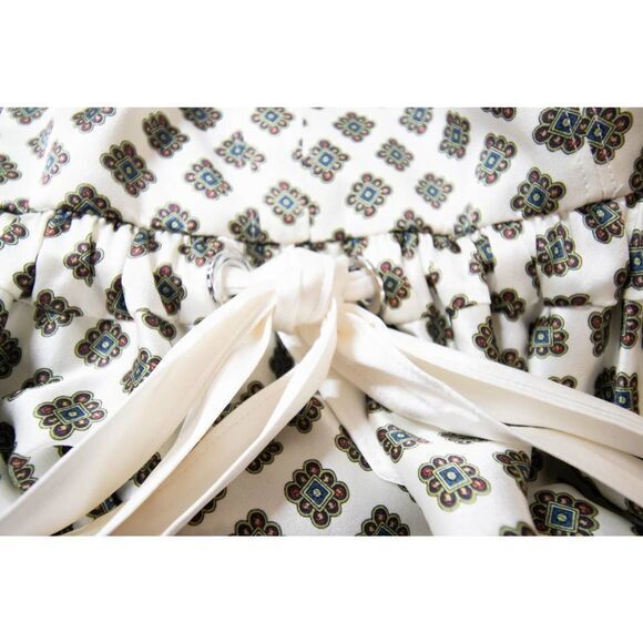 NEW Cinq à Sept 100% Silk Geneva Empire-waist Mini Dress, Ivory,  L - Picture 12 of 15